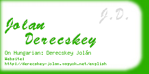 jolan derecskey business card
